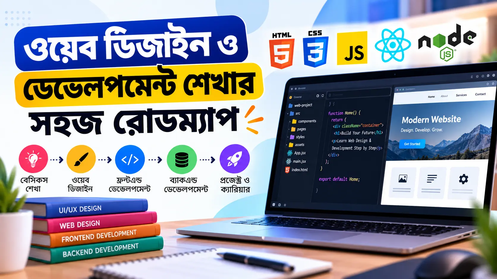 ওয়েব ডিজাইন ও ডেভেলপমেন্ট শেখার সহজ রোডম্যাপ